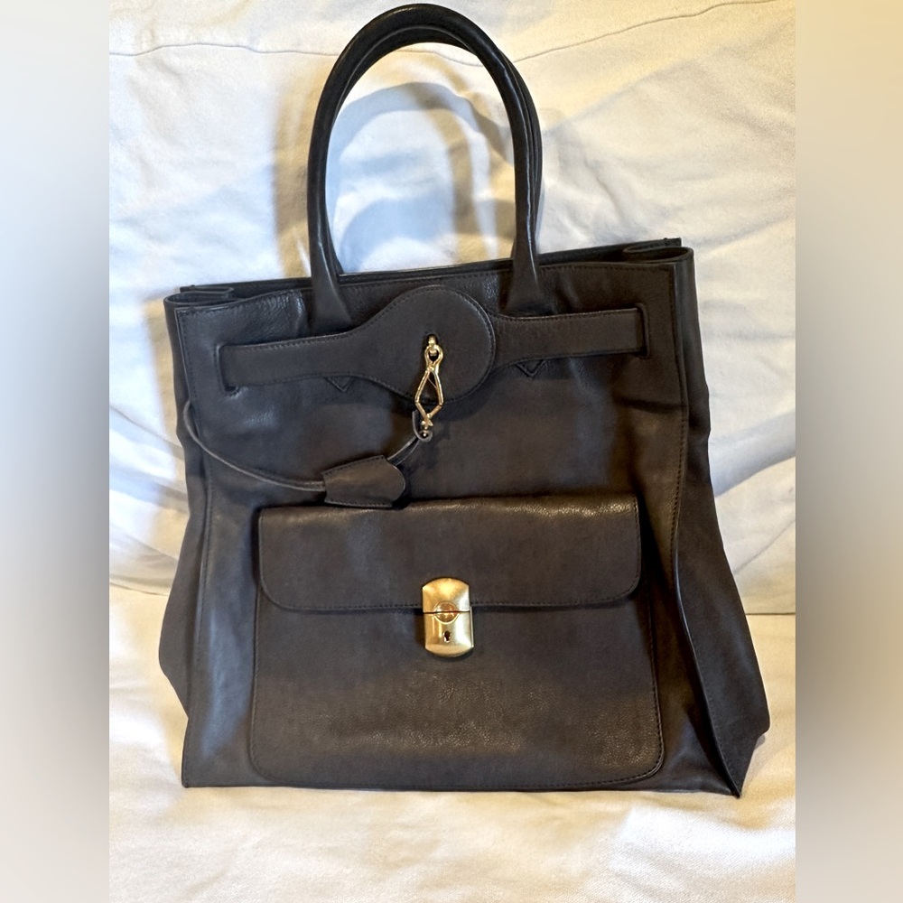 Balenciaga grey leather tote - rare and fantastic!